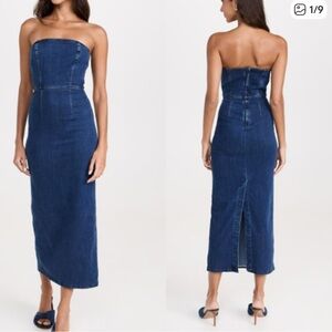 Reformation Eugenia Strapless Denim Dress